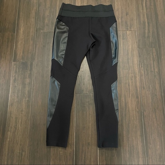 ANDRE BADI BLACK PANTS FAUX LEATHER DETAIL SIZE 28 - Picture 2 of 5